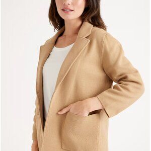 Quince 100% Cotton Knit Blazer in Camel